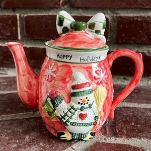 Panware Happy Holidays Snowman Decorative Home Essentials Teapot
